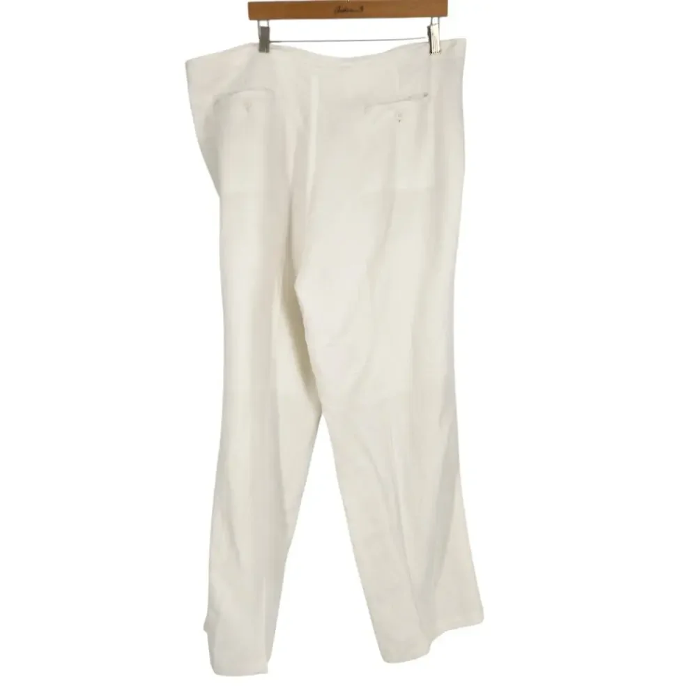 Linea Uomo White Linen Blend Trousers